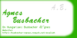 agnes busbacher business card